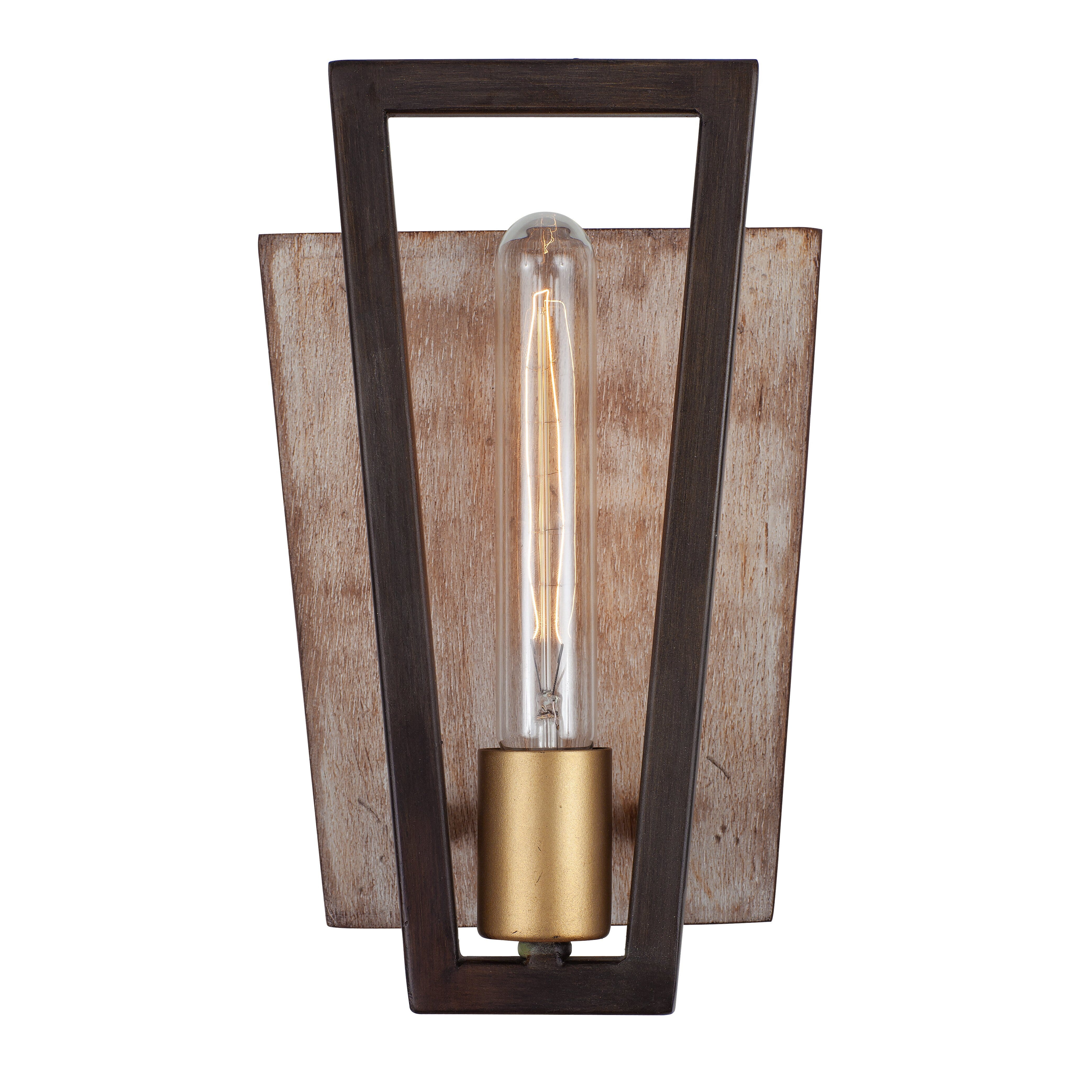 Varaluz Zag 11" Wall Sconce in Dark Oak and Whitewash Marine Grade