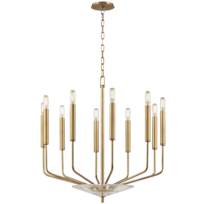 Hudson Valley Gideon 10-Light Chandelier in Aged Brass