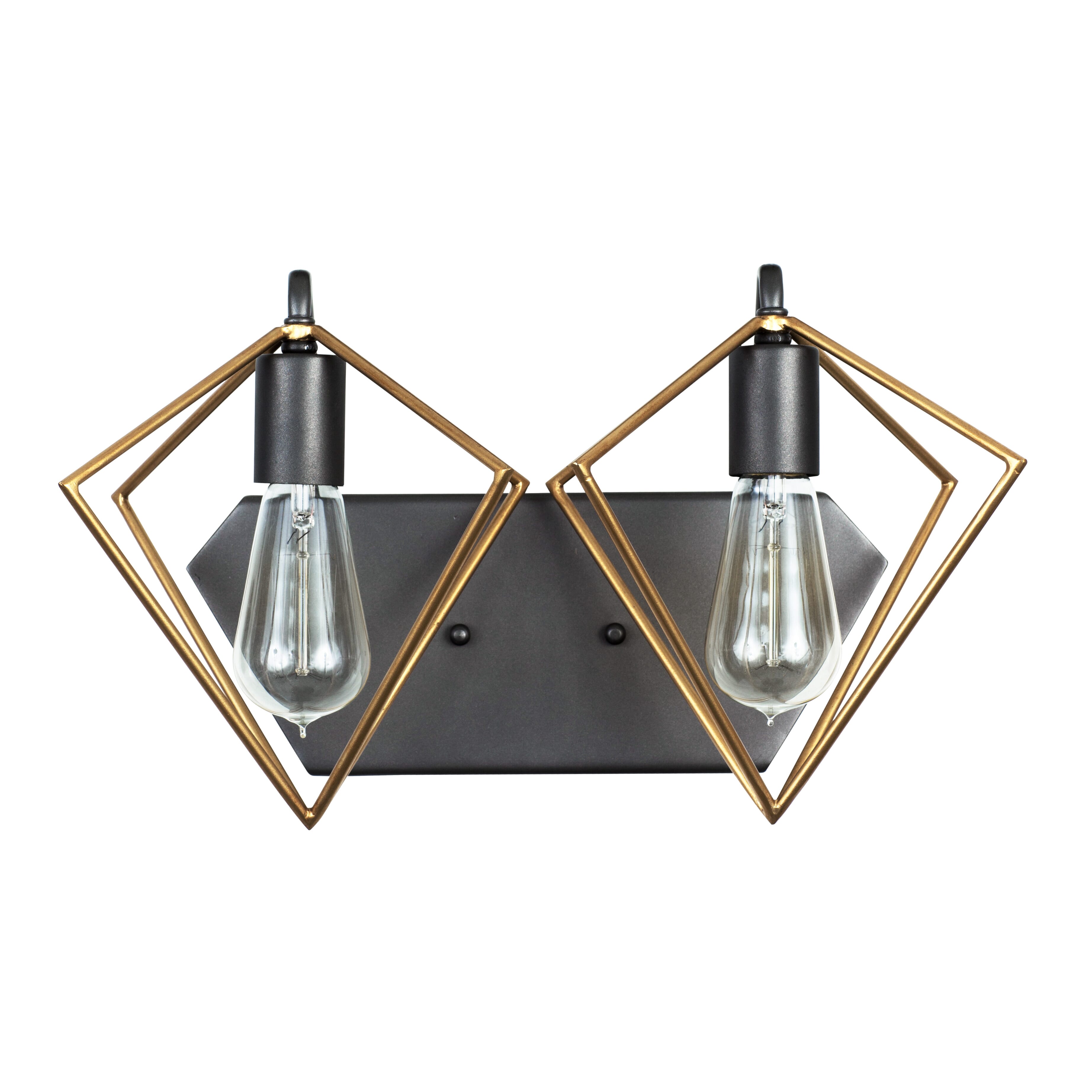 Varaluz Metropolis 2-Light 10" Bathroom Vanity Light in Antique Gold with Rustic Bronze