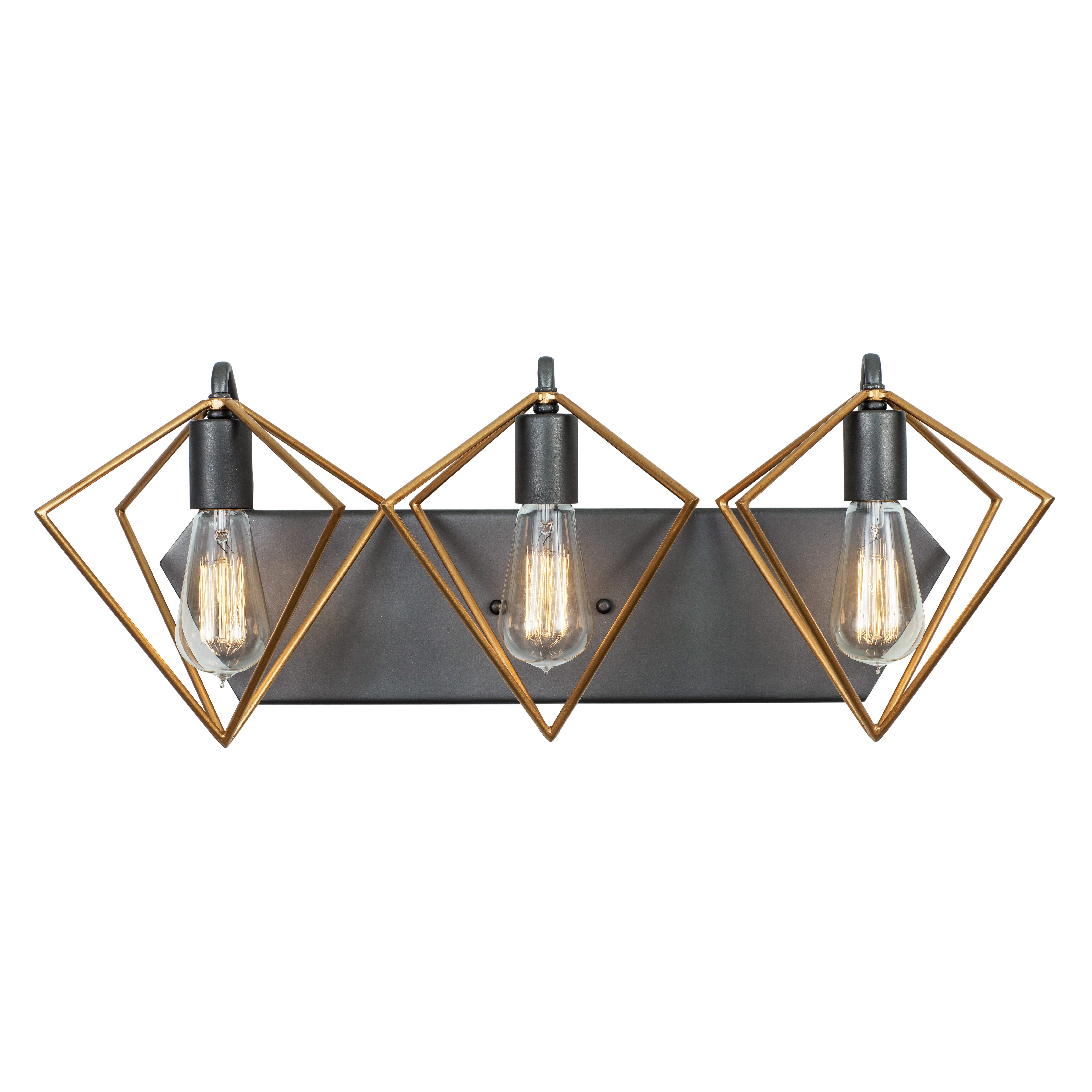 Varaluz Metropolis 3-Light Bathroom Vanity Light in Antique Gold