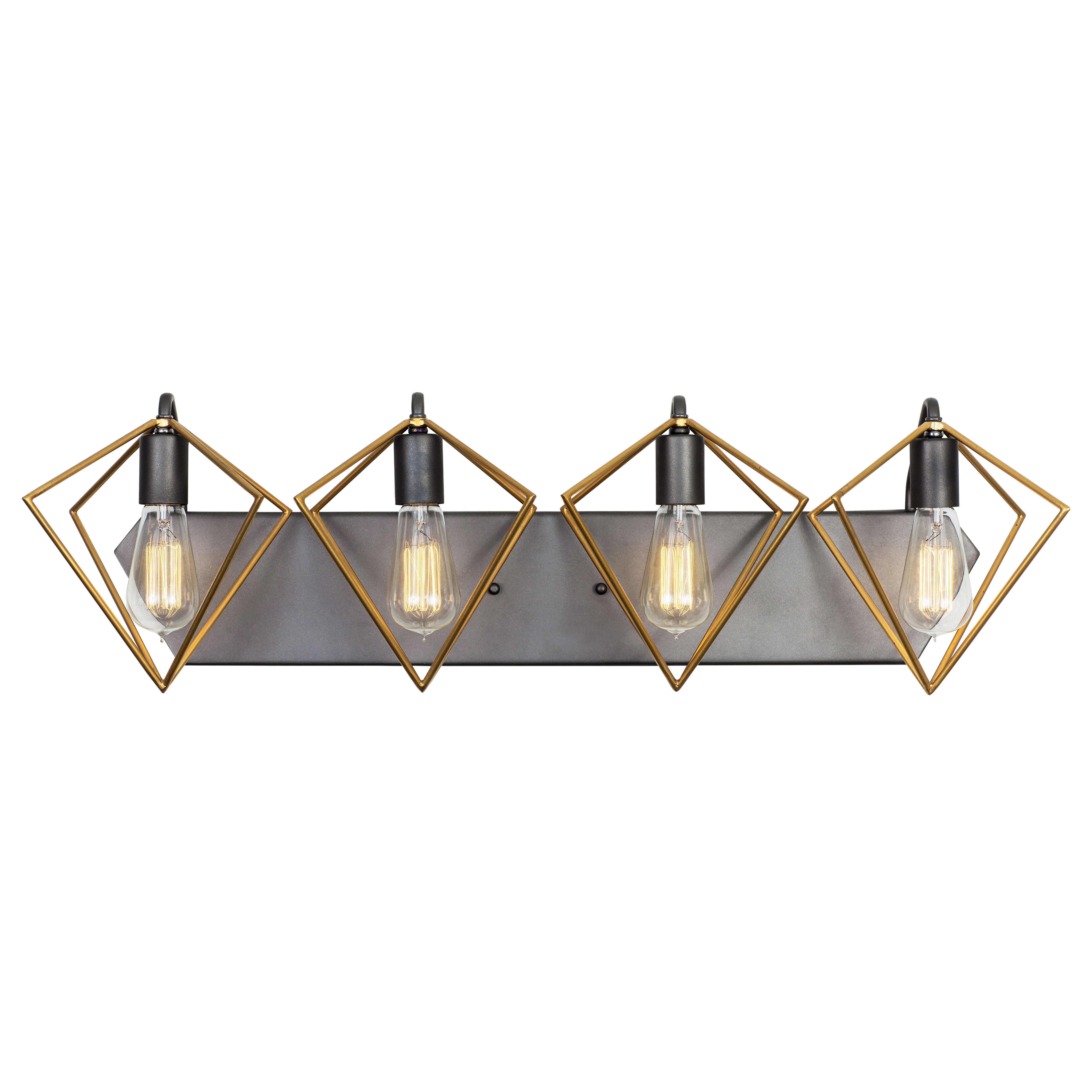 Varaluz Metropolis 4-Light 10" Bathroom Vanity Light in Antique Gold