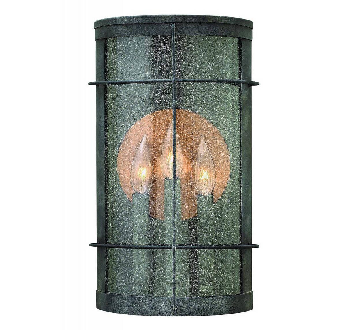 Hinkley Newport 3-Light Outdoor Large Wall Mount in Aged Zinc