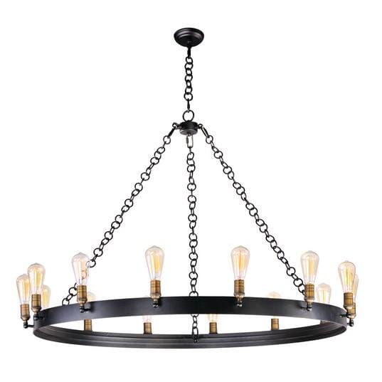 Maxim Lighting Noble 14-Light 14-Light Chandelier in Black / Natural Aged Brass