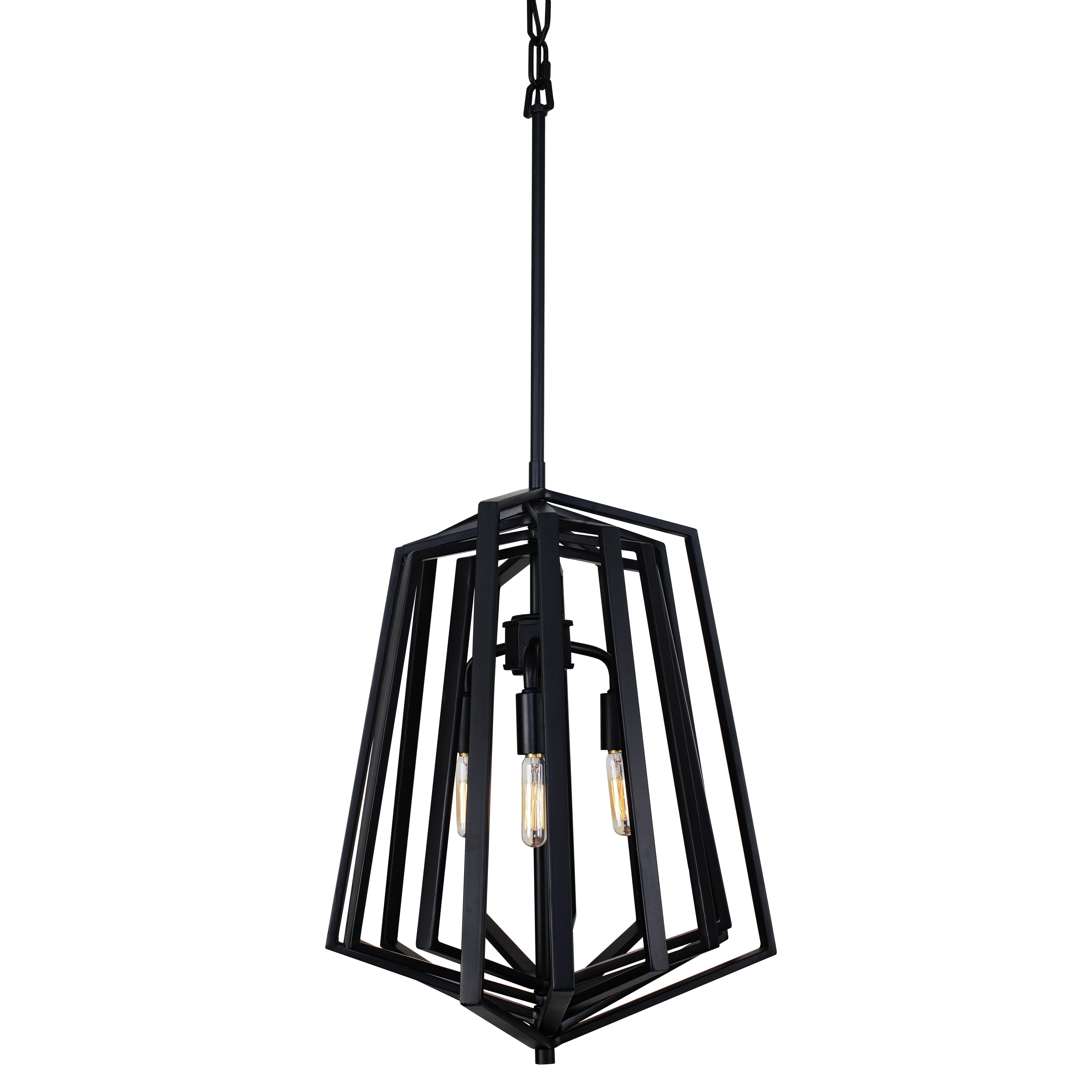 Varaluz Gymnast 3-Light Foyer Light in Black