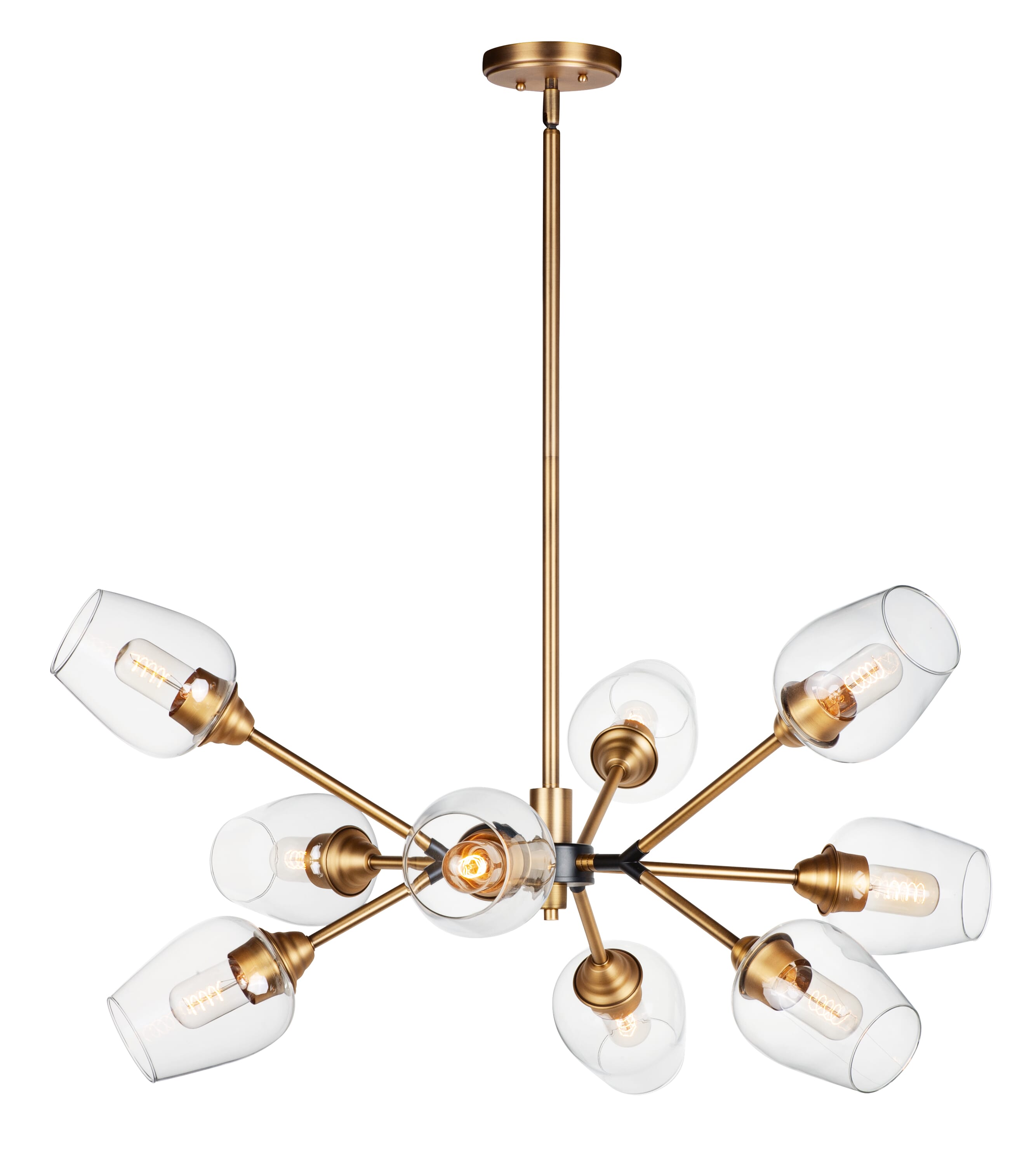 Maxim Lighting Savvy 18.5" 9-Light Chandelier in Antique Brass/Black