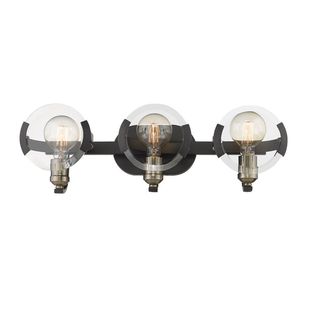 Golden Amari 3-Light 23" Bathroom Vanity Light in Black Patina