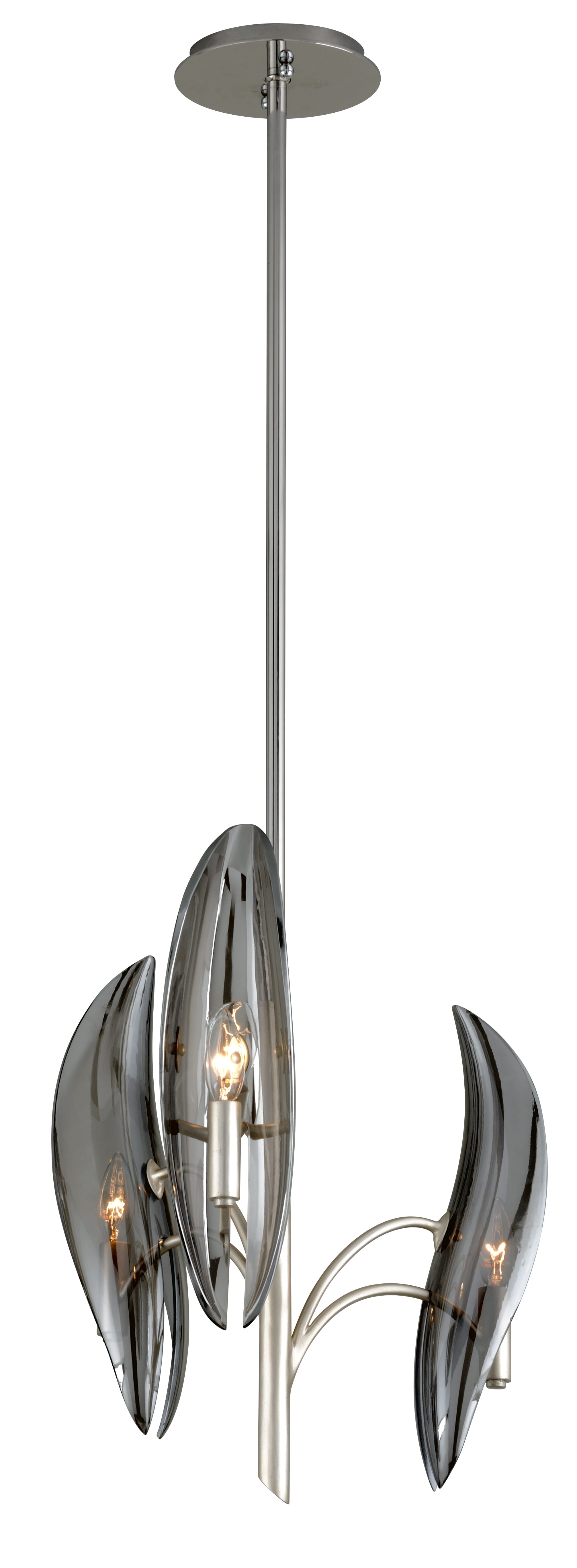 Corbett Sofia 3-Light Transitional Chandelier in Silver Leaf