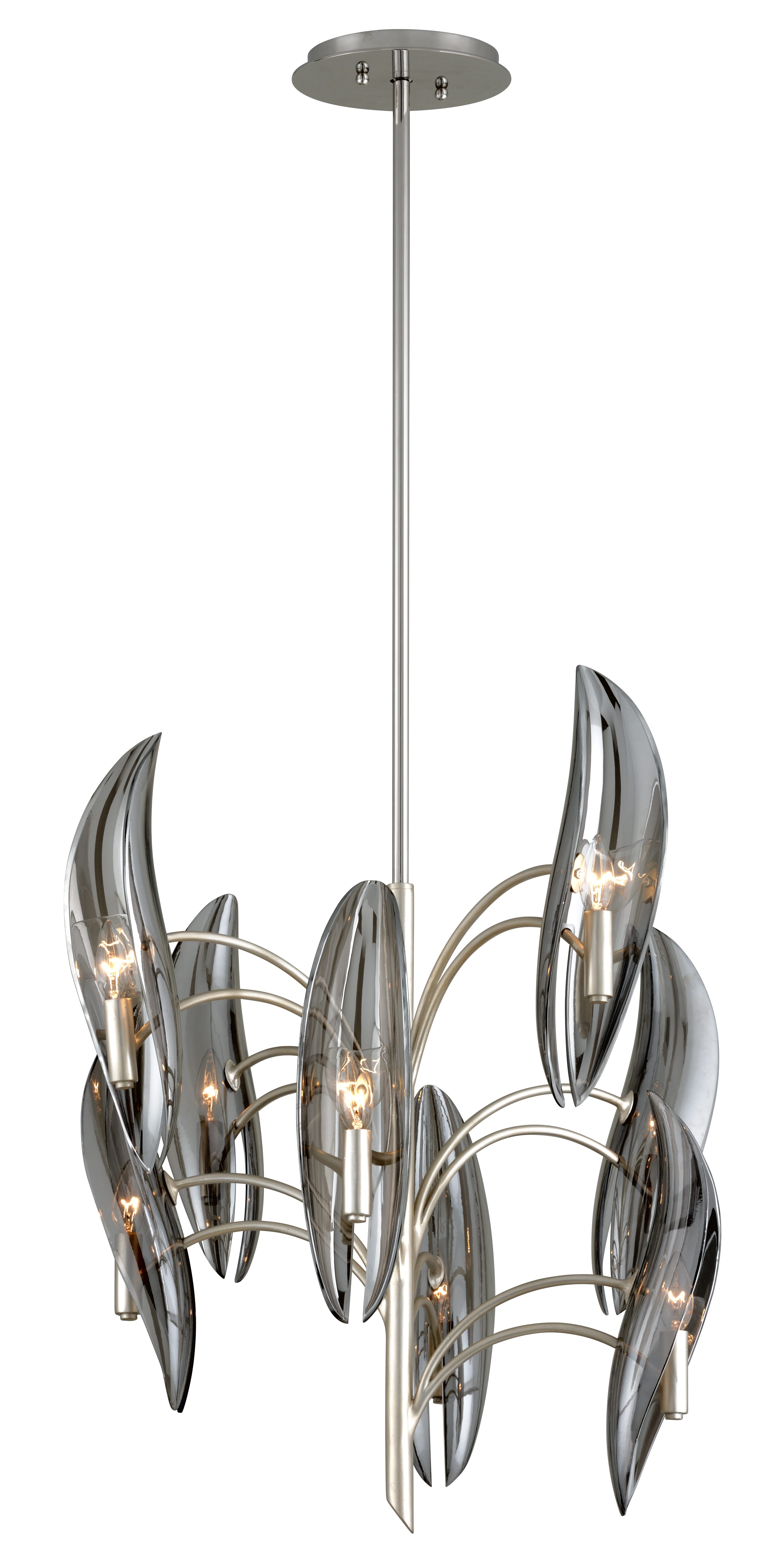 Corbett Sofia 8-Light Transitional Chandelier in Silver Leaf