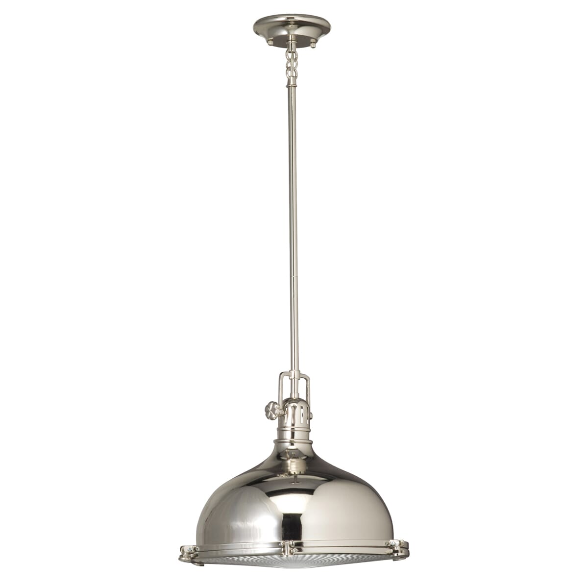 Kichler Hatteras Bay 1-Light 13.25" Pendant in Polished Nickel