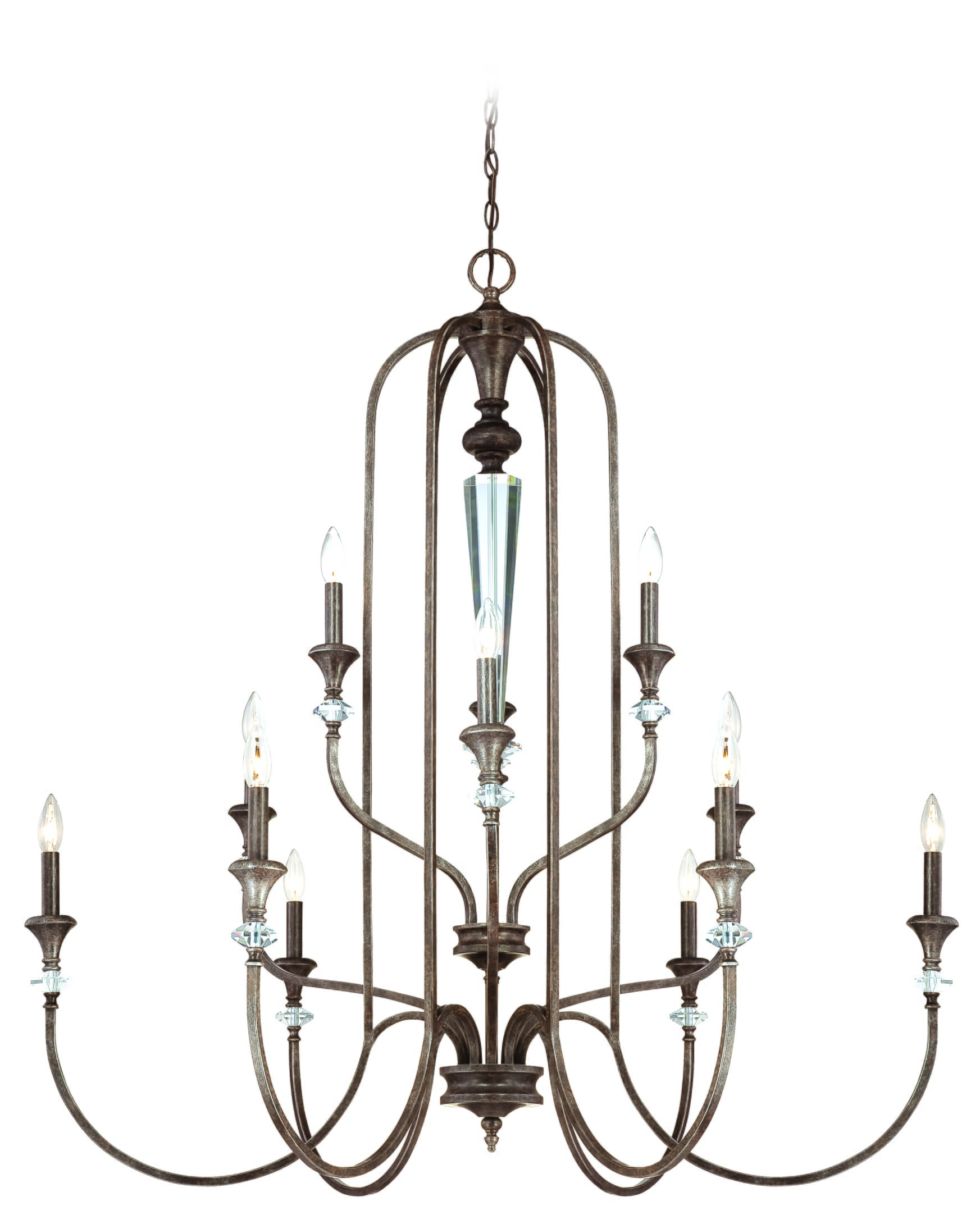 Craftmade Boulevard 12-Light Traditional Chandelier in Mocha Bronze Silver Wash