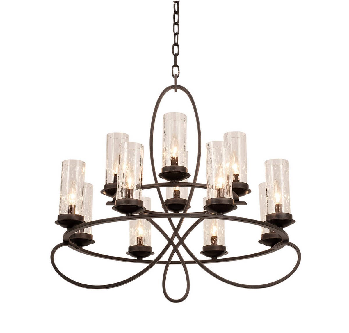 Kalco Grayson 12-Light Chandelier in Heirloom Bronze