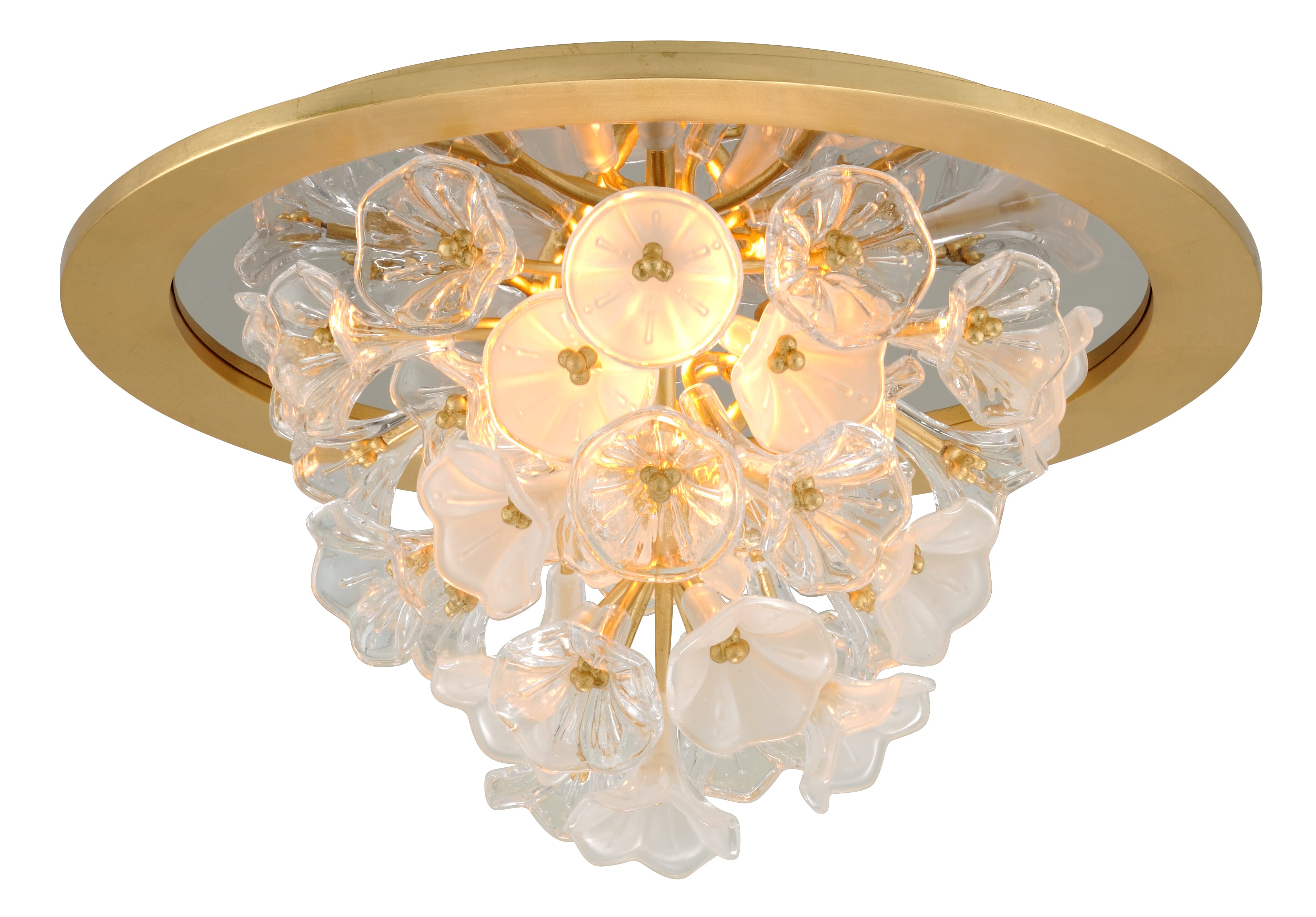 Corbett Jasmine Ceiling Light in Gold Leaf