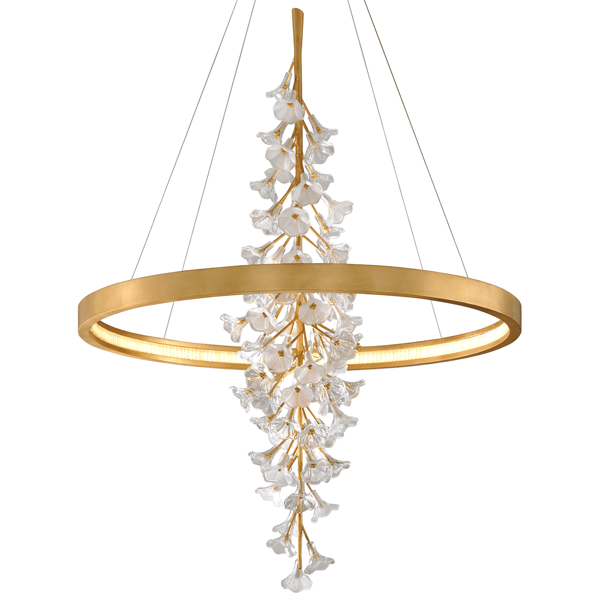 Corbett Jasmine 66" Pendant Light in Gold Leaf