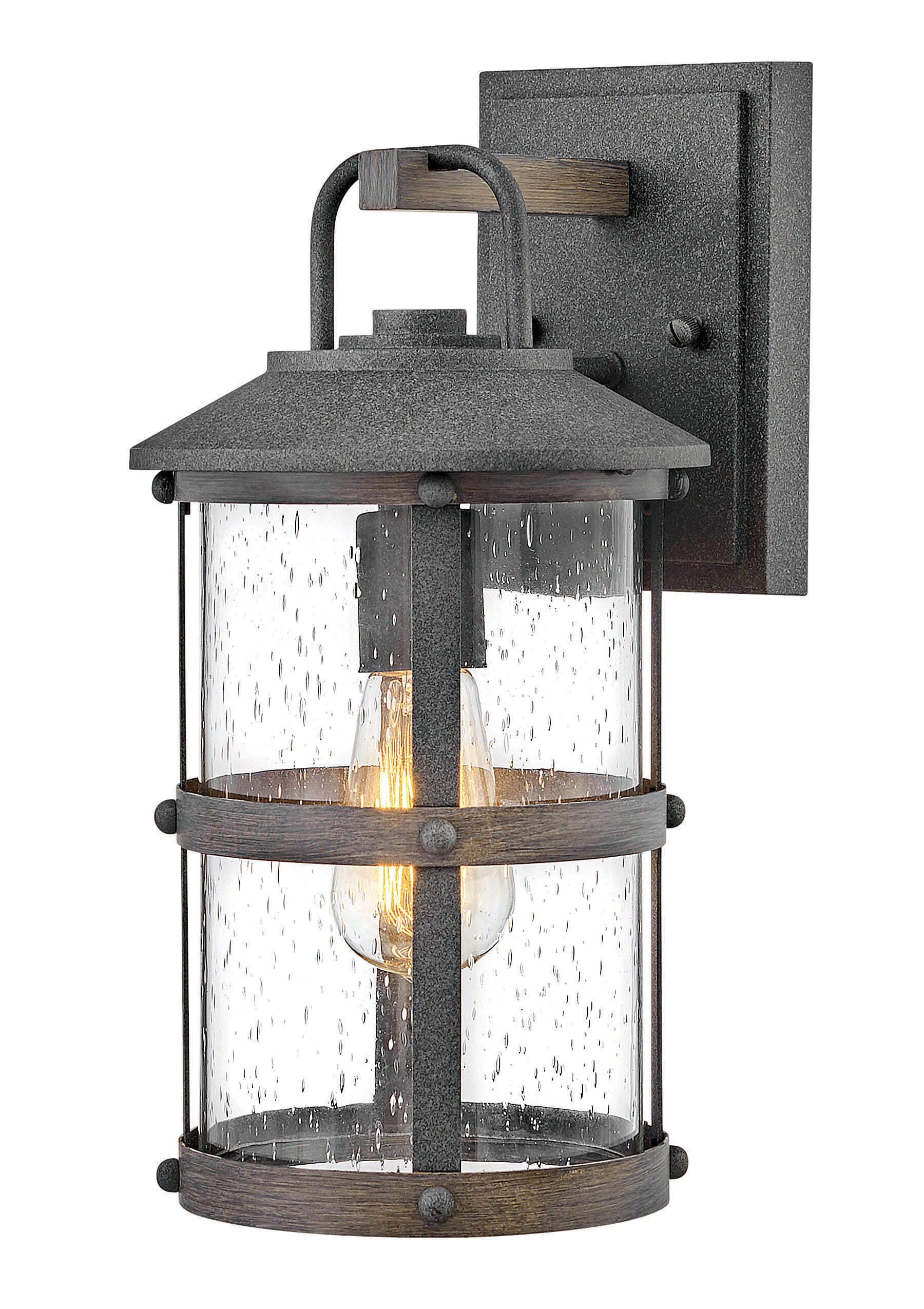 Hinkley Lakehouse 15" Outdoor Wall Light in Aged Zinc