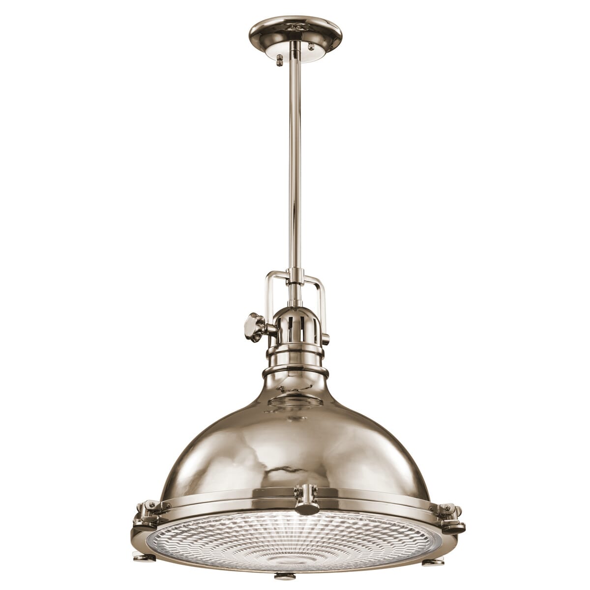 Kichler Hatteras Bay 1-Light Pendant in Polished Nickel