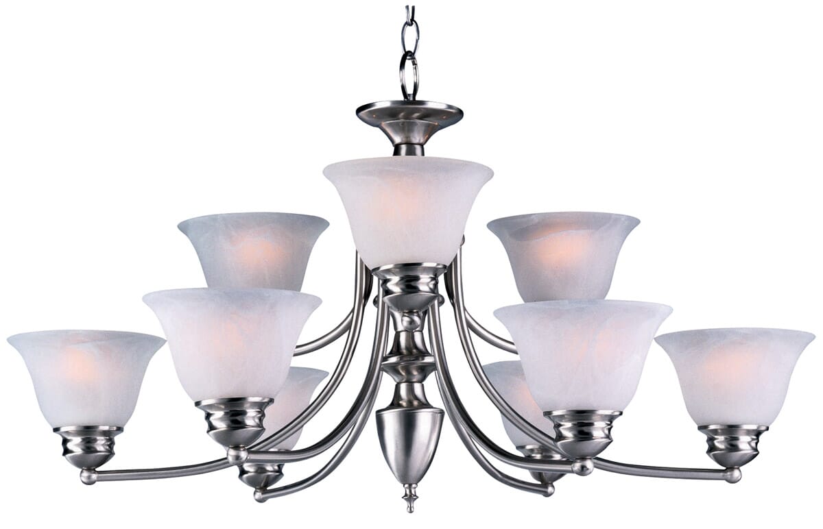 Maxim Lighting Malaga 9-Light Chandelier in Satin Nickel