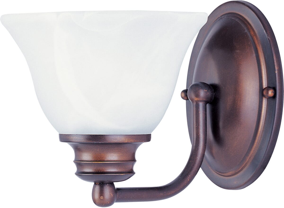 Maxim Lighting Malaga 6.5" Marble Glass Wall Sconce in Oil Rubbed Bronze