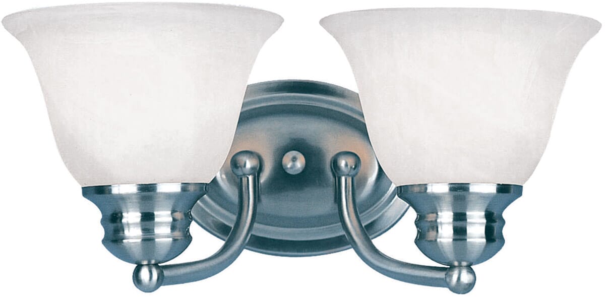 Maxim Lighting Malibu 2-Light Bathroom Vanity Light in Satin Nickel