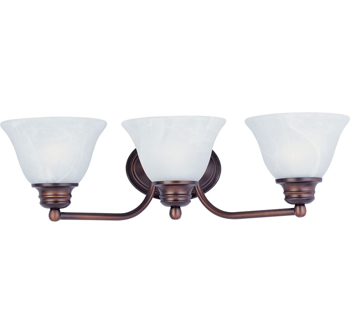 Maxim Malaga 19.5" 3-Light Marble Glass Bathroom Vanity Light in Oil Rubbed Bronze