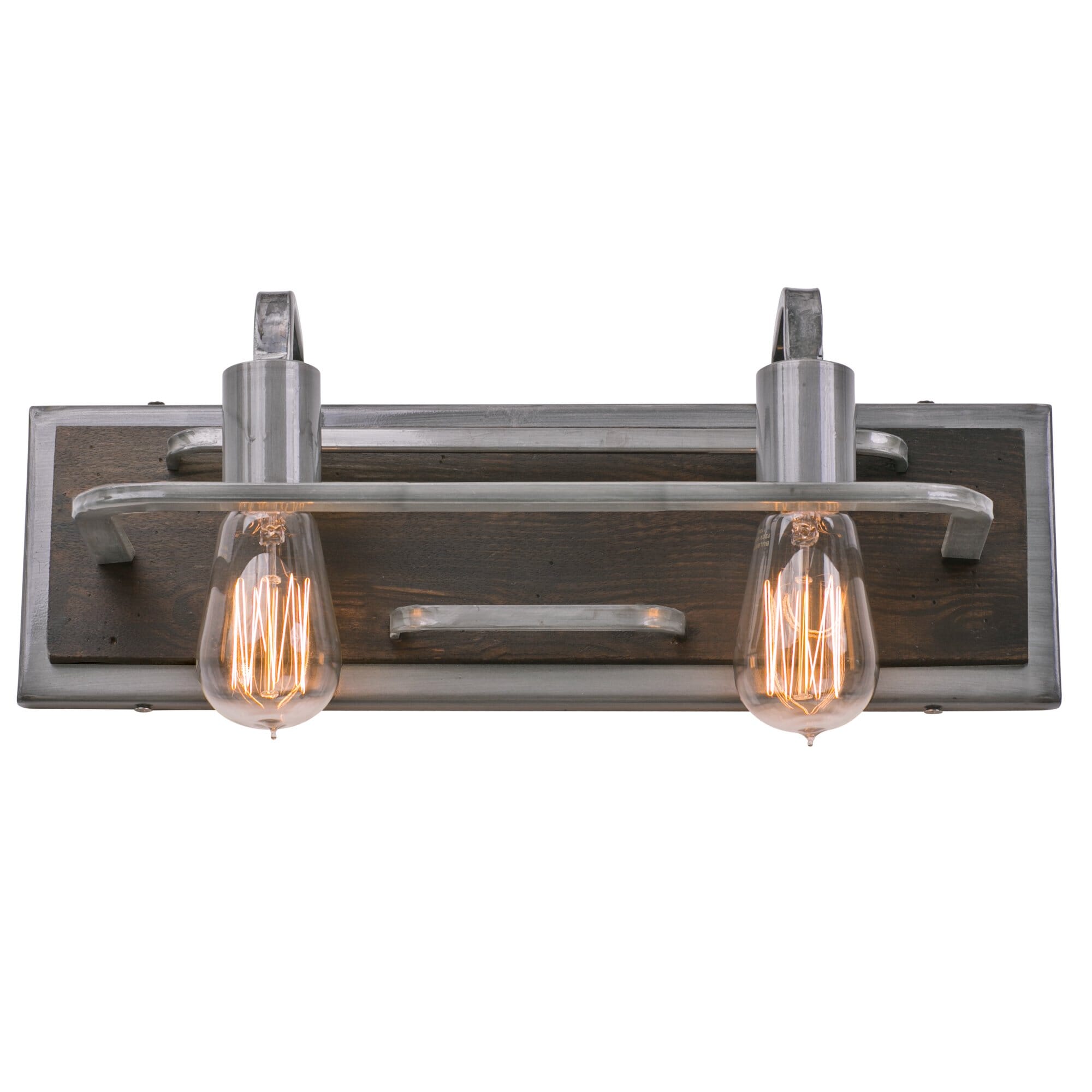 Varaluz Lofty 2-Light 6" Bathroom Vanity Light in Steel and Faux Zebrawood