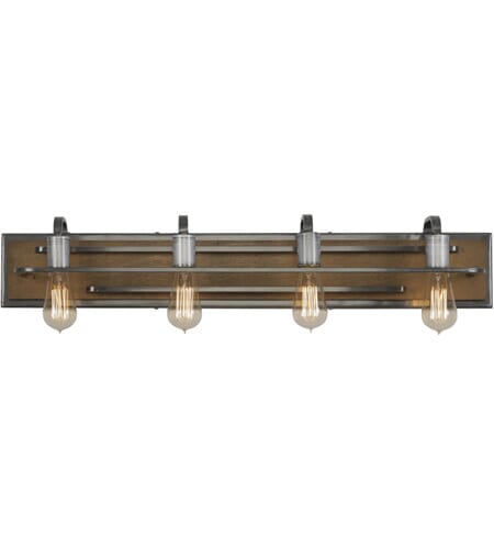 Varaluz Lofty 4-Light Bathroom Vanity Light in Steel and Wheat Marine Grade