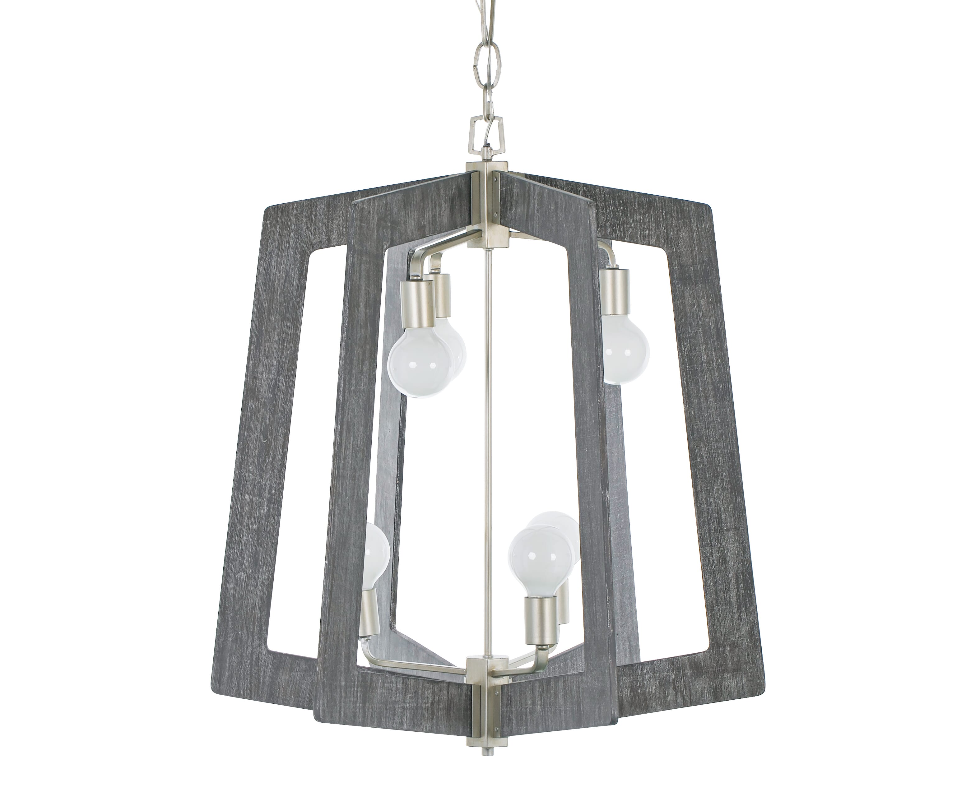 Varaluz Lofty 6-Light Modern Farmhouse Chandelier in Steel and Gray Marine Grade