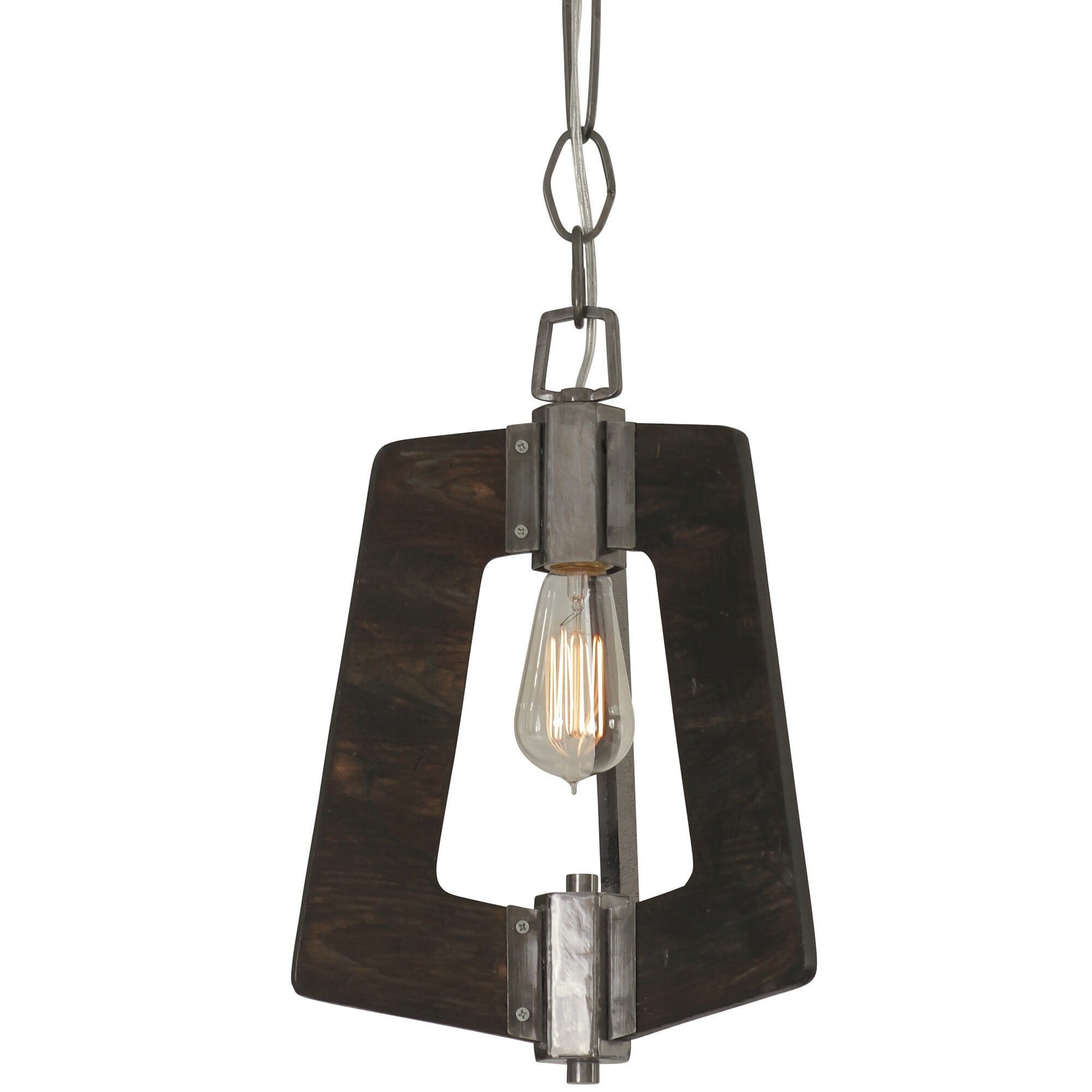 Varaluz Lofty Mini Pendant in Steel and Faux Zebrawood