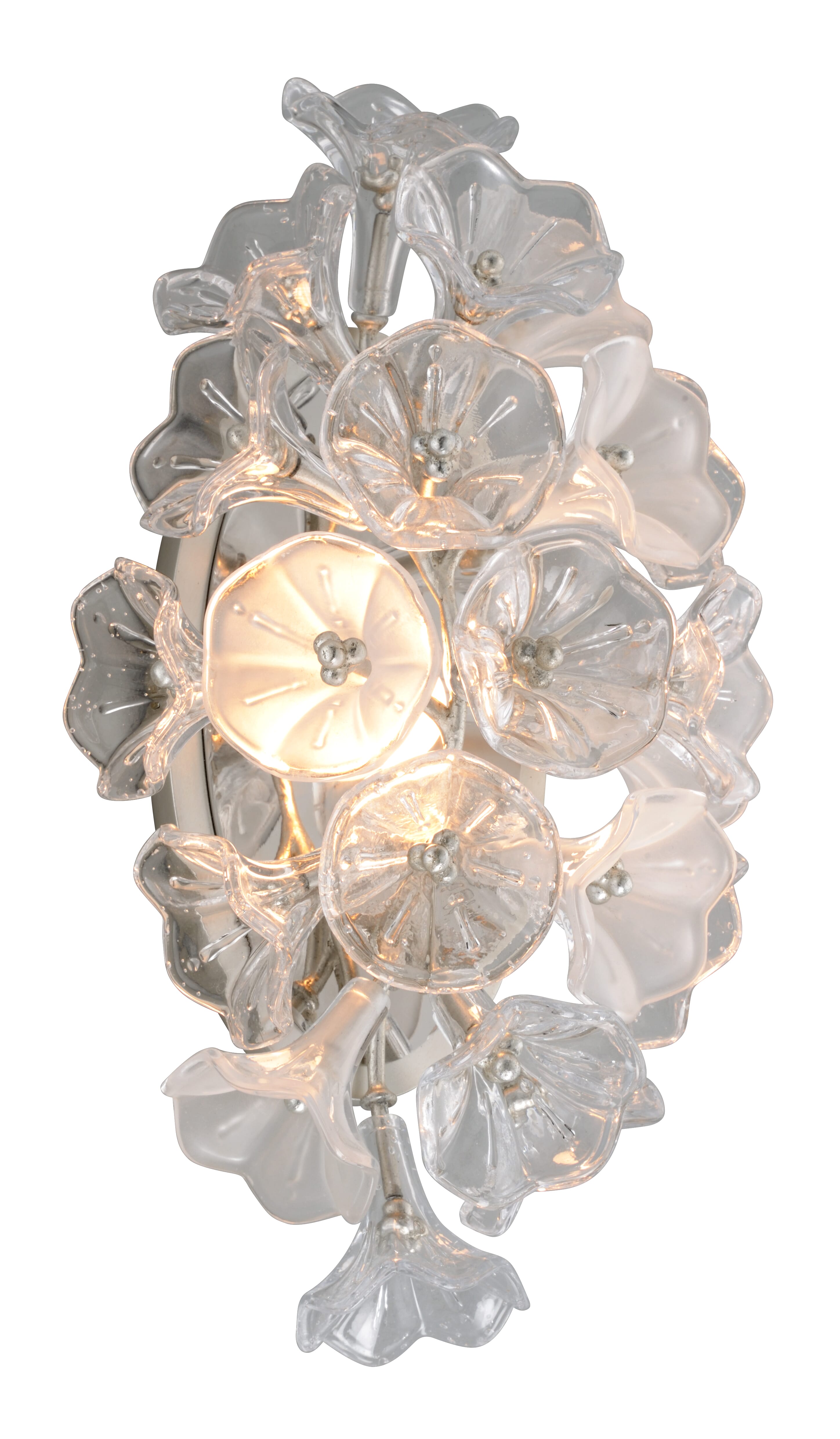 Corbett Jasmine Wall Sconce in Silver Leaf