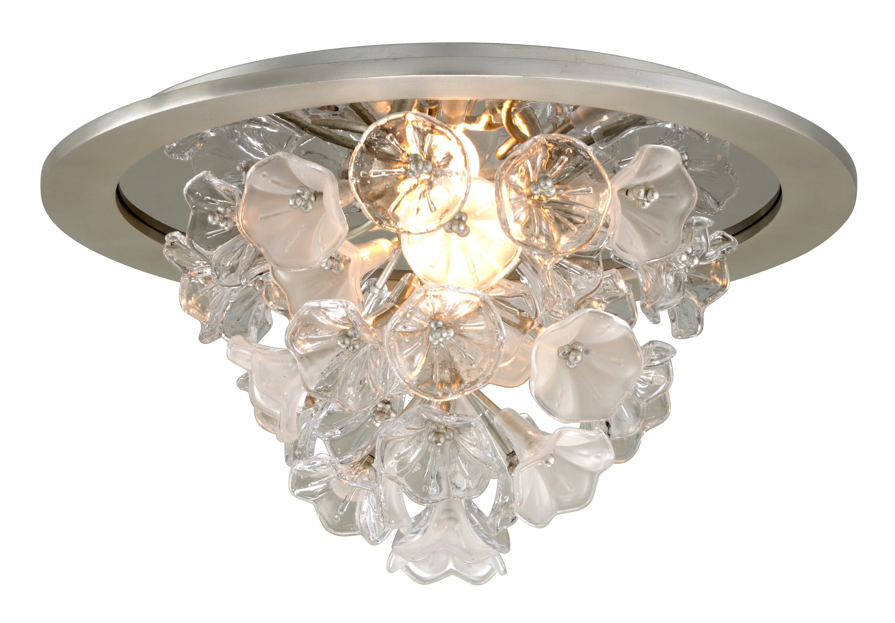 Corbett Jasmine Ceiling Light in Silver Leaf