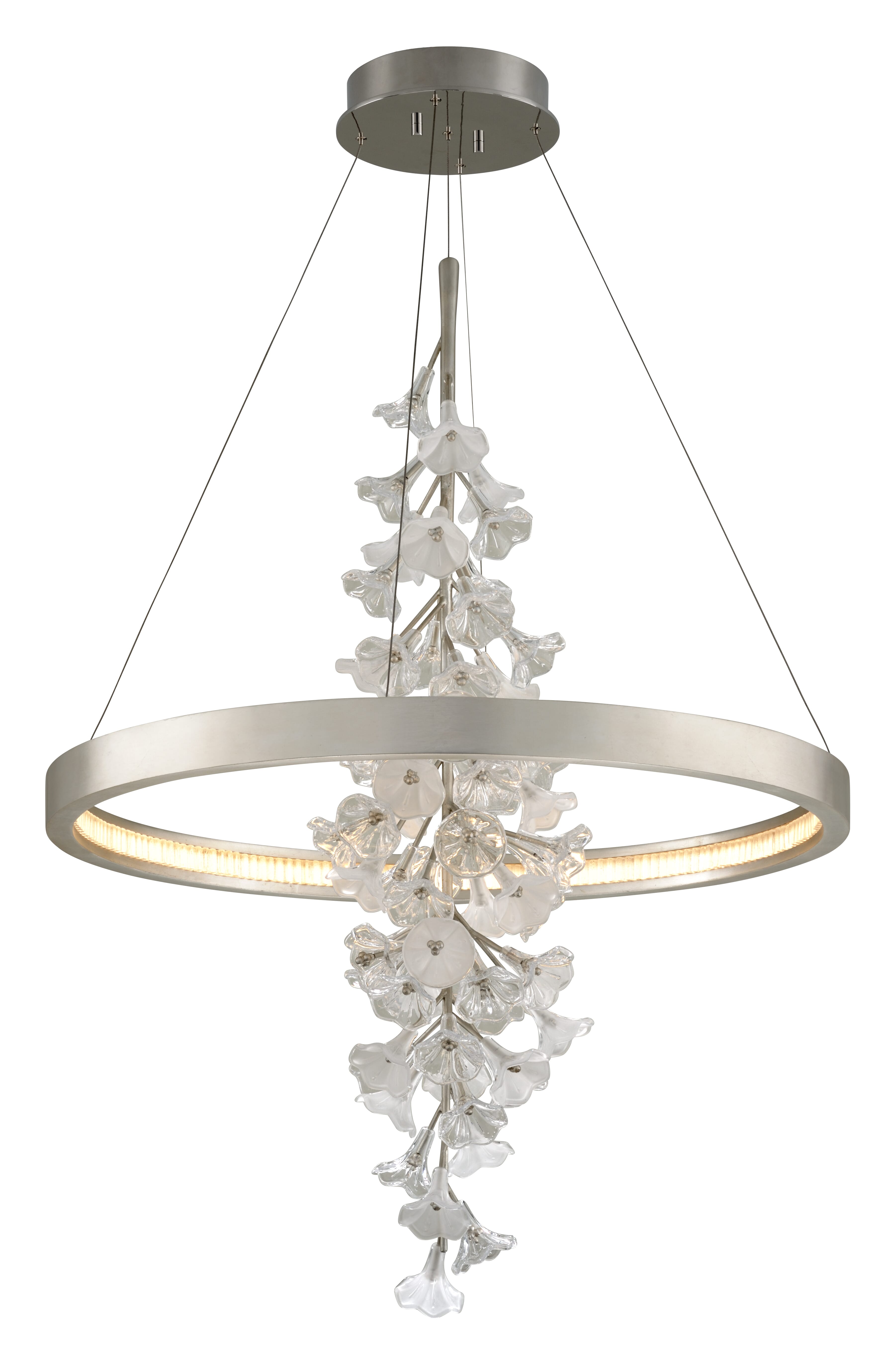 Corbett Jasmine 54" Pendant Light in Silver Leaf