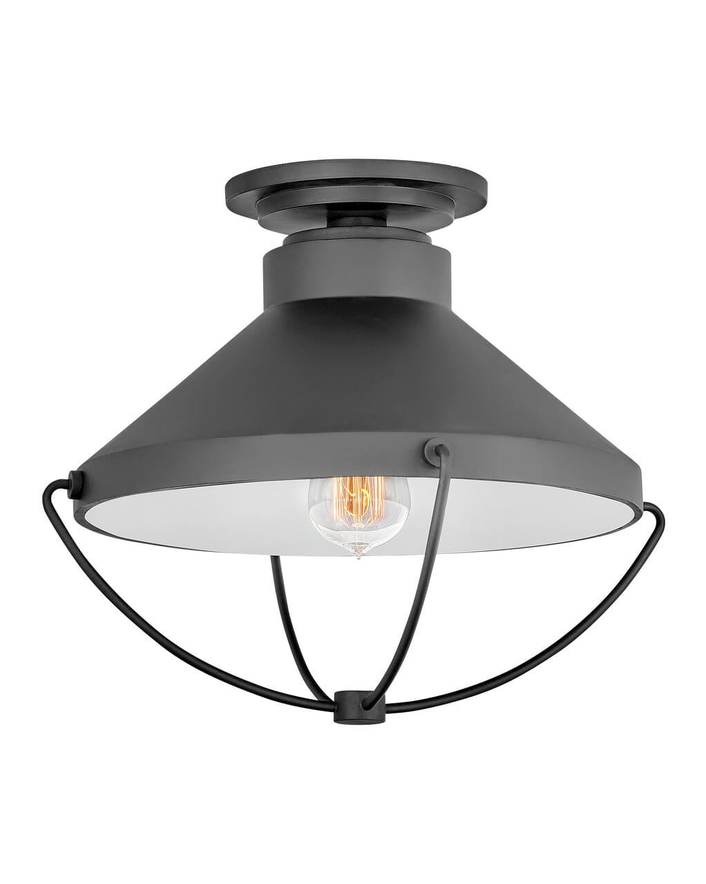 Hinkley Crew 15" Outdoor Ceiling Light in Black