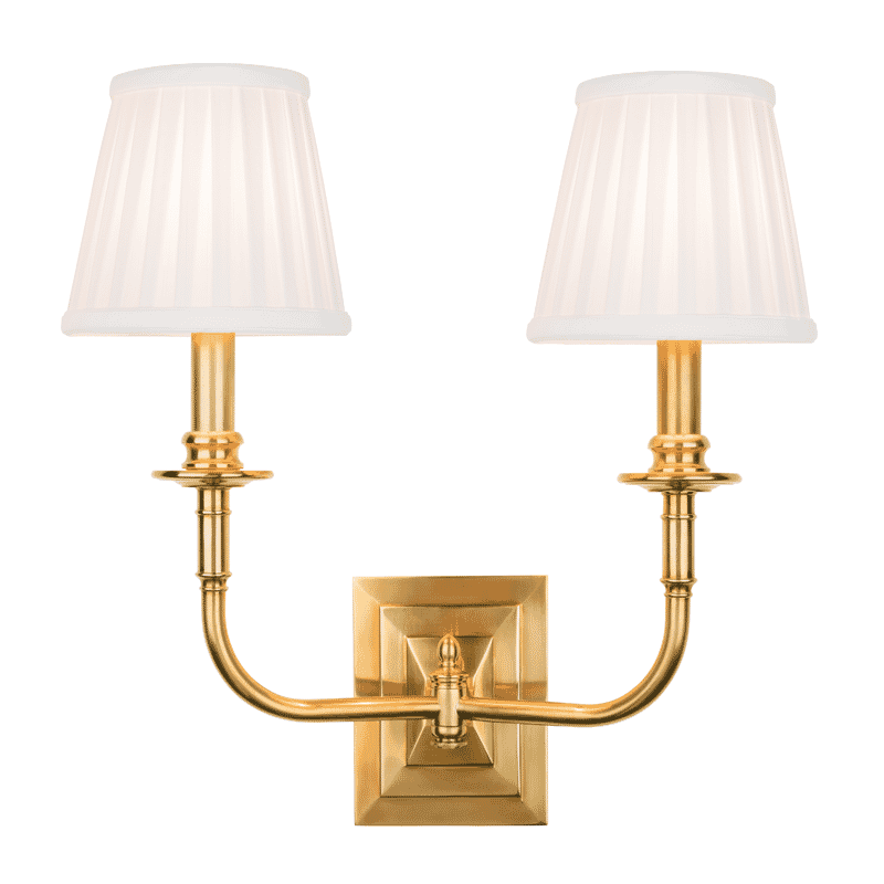 Hudson Valley Lombard 2-Light 16" Wall Sconce in Aged Brass