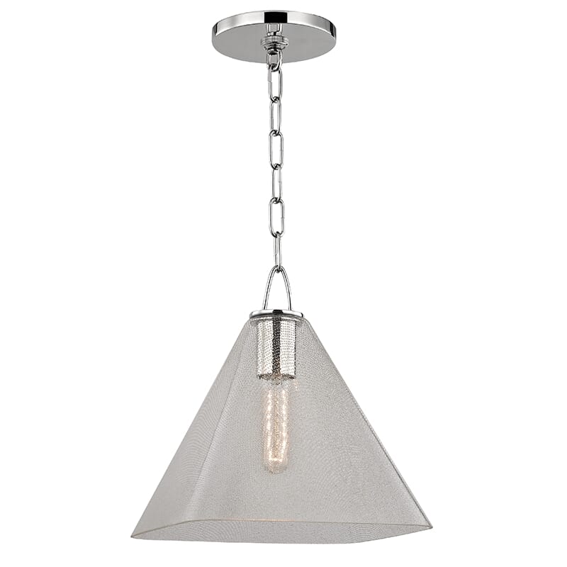 Hudson Valley Sanderson 12" Pendant Light in Polished Nickel