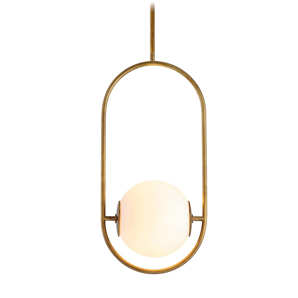 Corbett Everley by Martyn Lawrence Bullard 38" Pendant Light in Vintage Brass