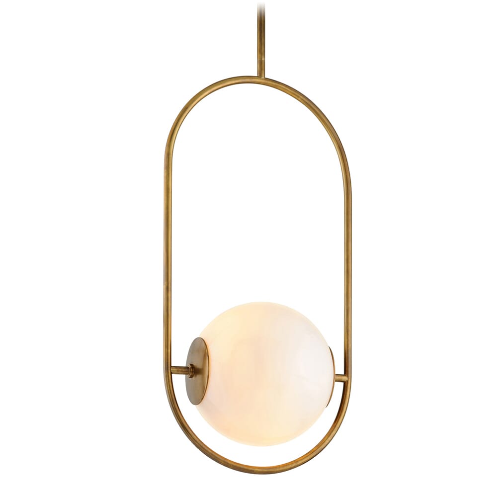 Corbett Everley by Martyn Lawrence Bullard 46" Pendant Light in Vintage Brass