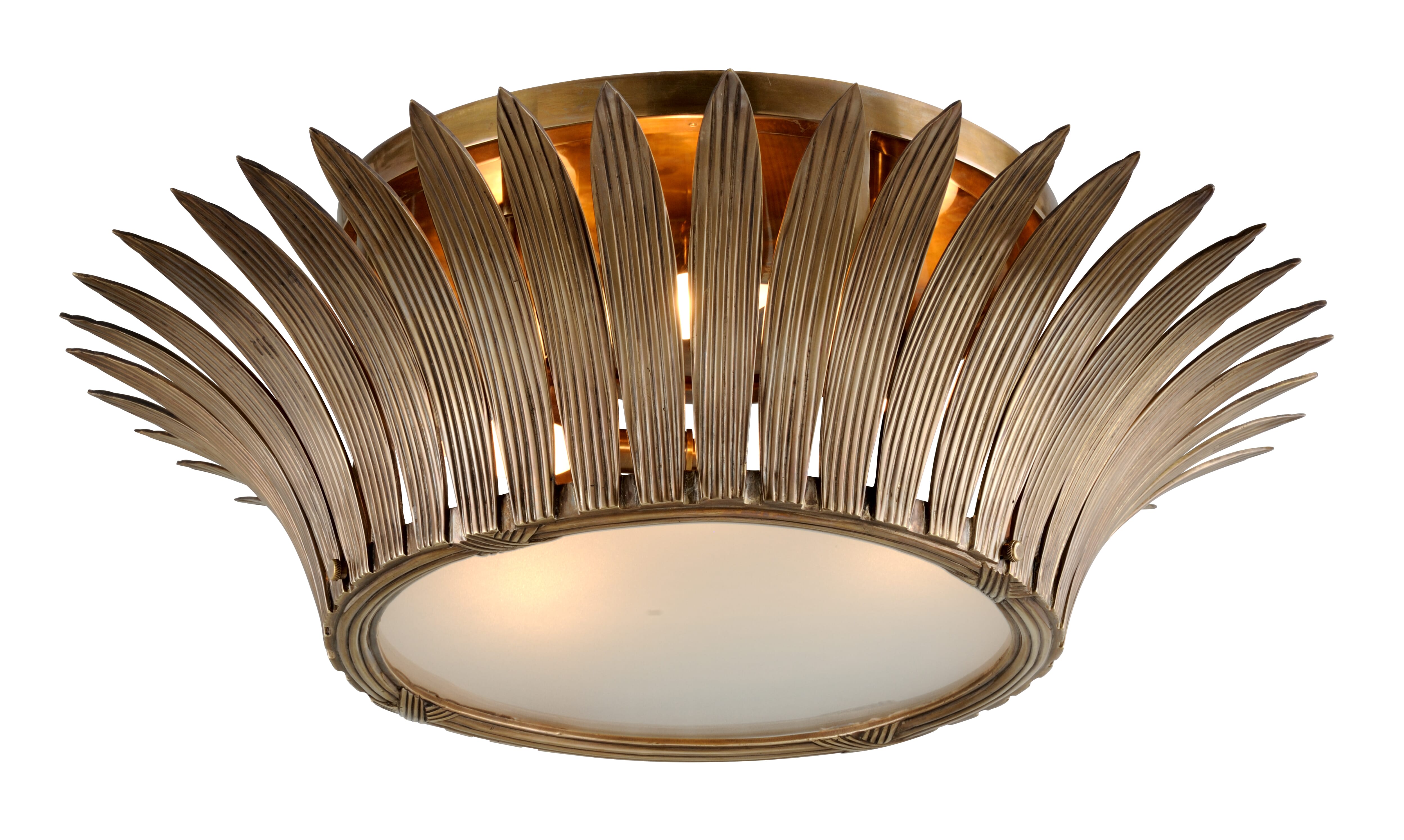 Corbett Romanov by Martyn Lawrence Bullard 3-Light Ceiling Light in Vintage Brass