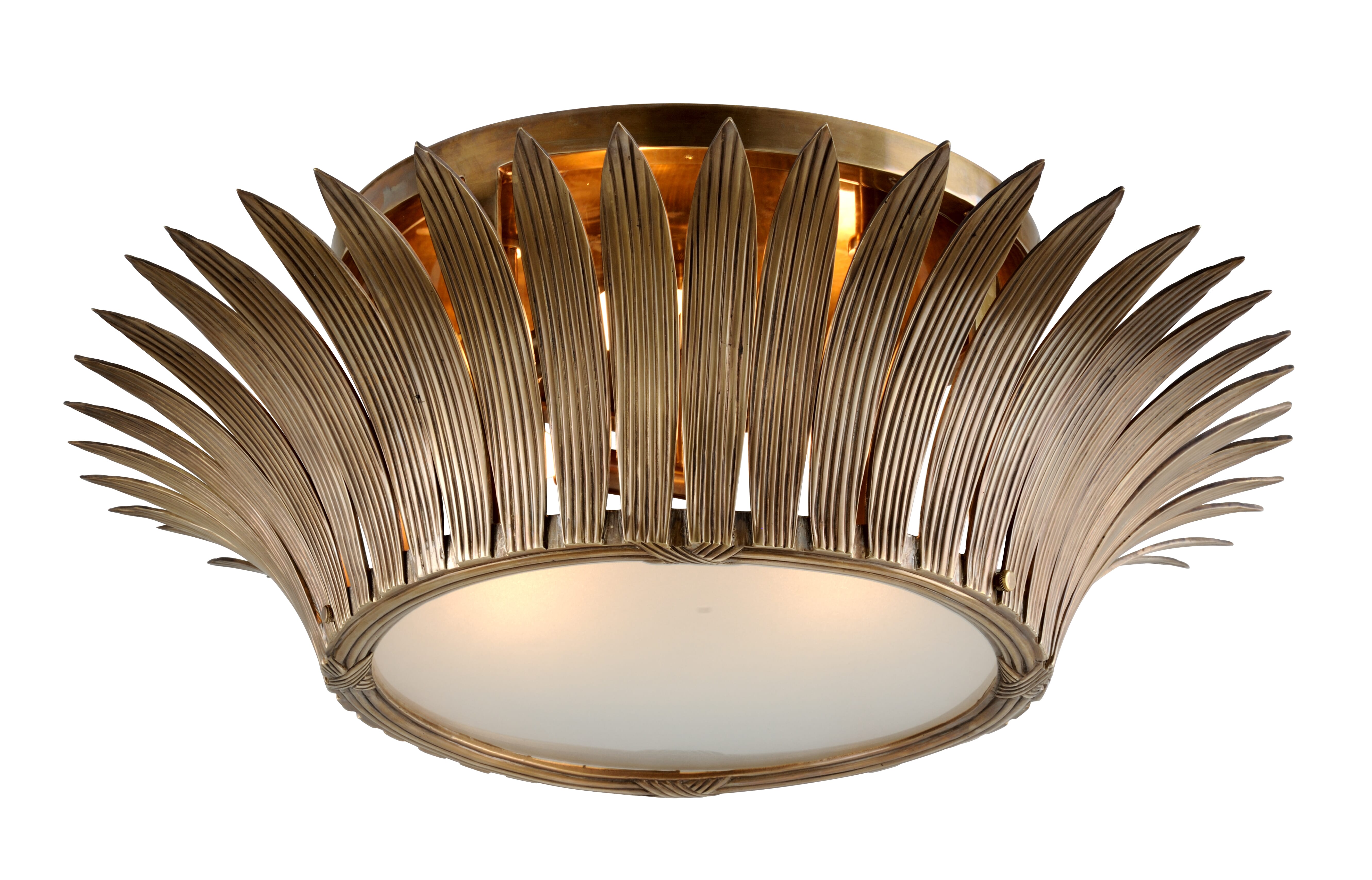 Corbett Romanov by Martyn Lawrence Bullard 3-Light Ceiling Light in Vintage Brass