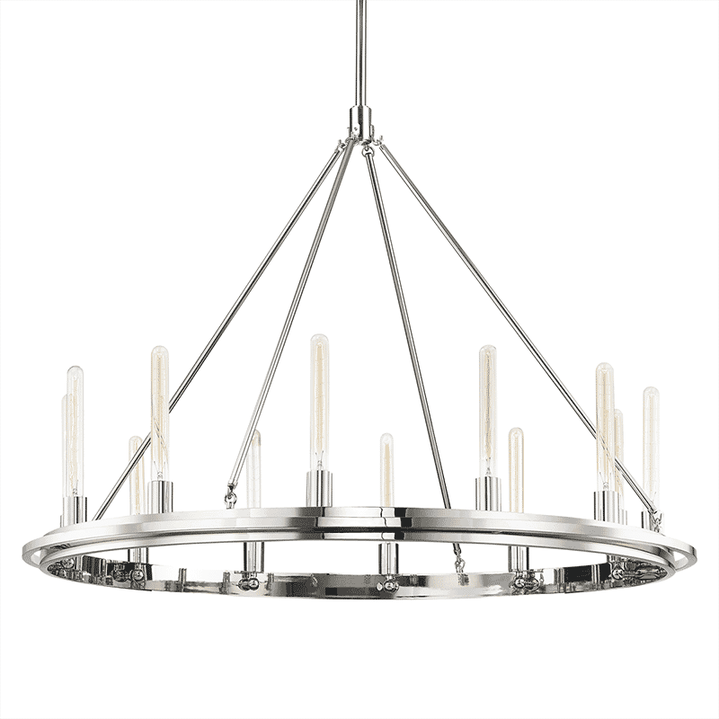 Hudson Valley Chambers 12-Light 34" Pendant Light in Polished Nickel