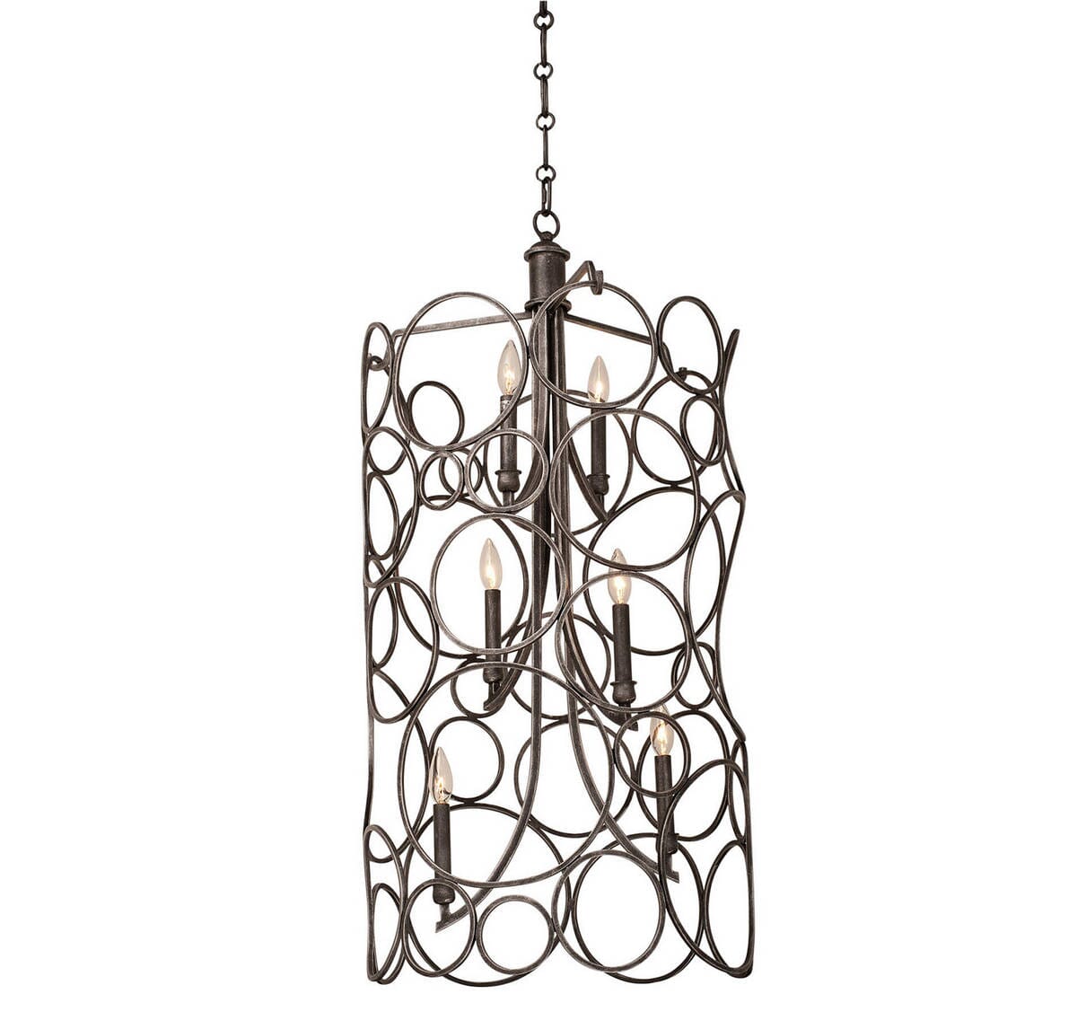 Kalco Ashbourne 6-Light Pendant Light in Vintage Iron