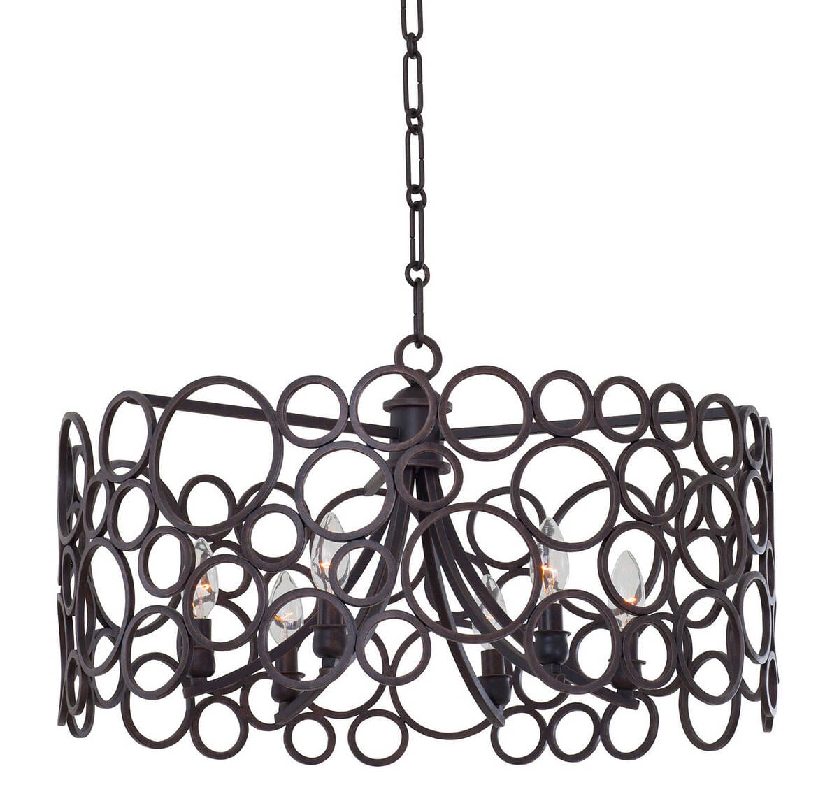 Kalco Ashbourne 6-Light Pendant Light in Heirloom Bronze