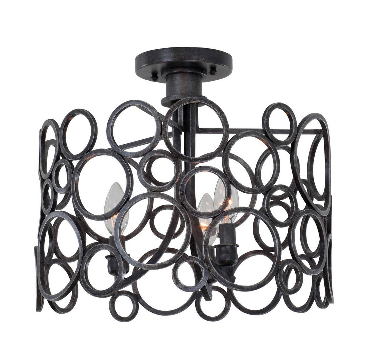 Kalco Ashbourne 3-Light Ceiling Light in Vintage Iron