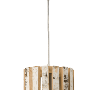 Varaluz Woody Mini Pendant in Brushed Nickel and White Aspen Bark