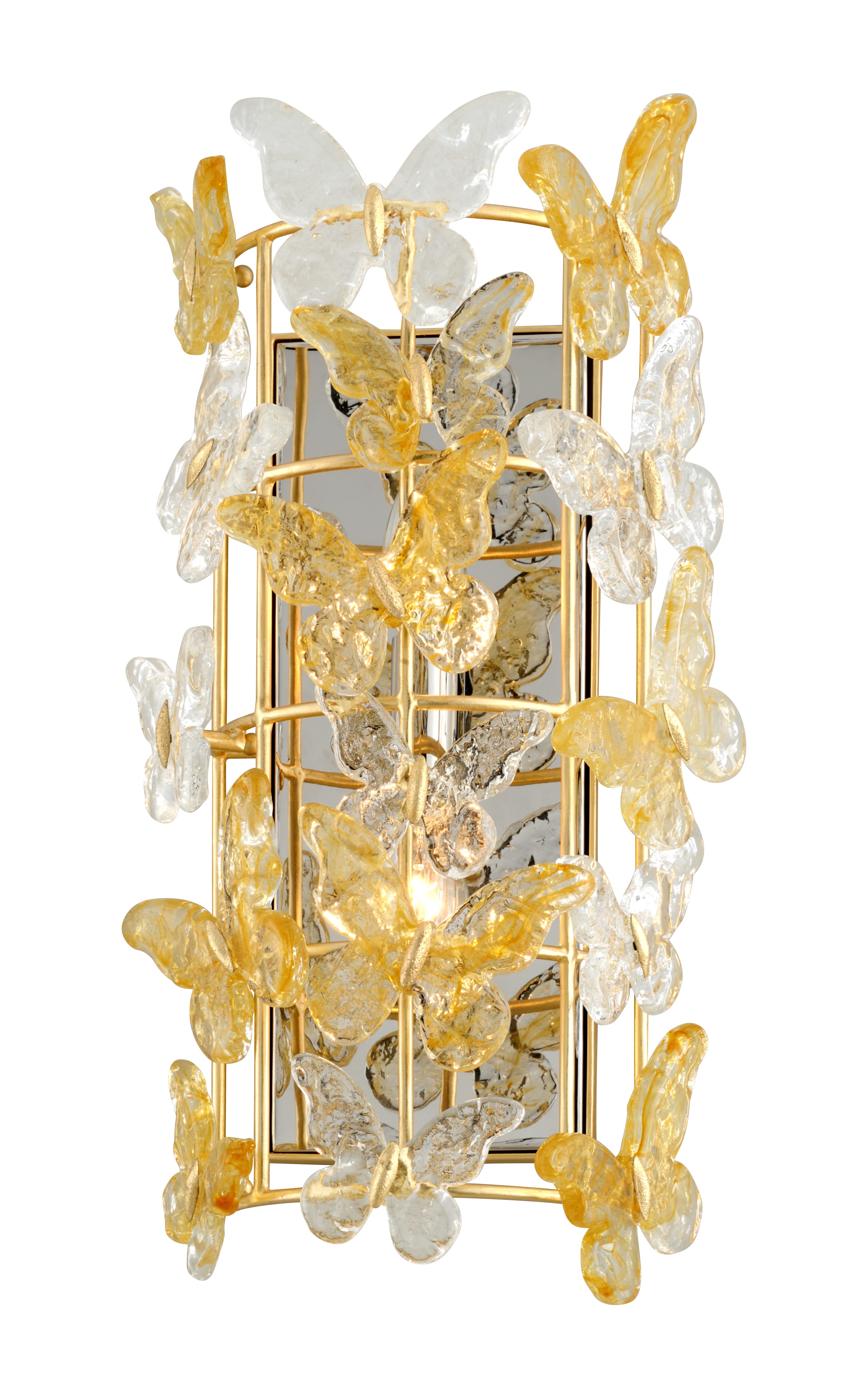 Corbett Milan by Martyn Lawrence Bullard 2-Light Wall Sconce in Gold Leaf