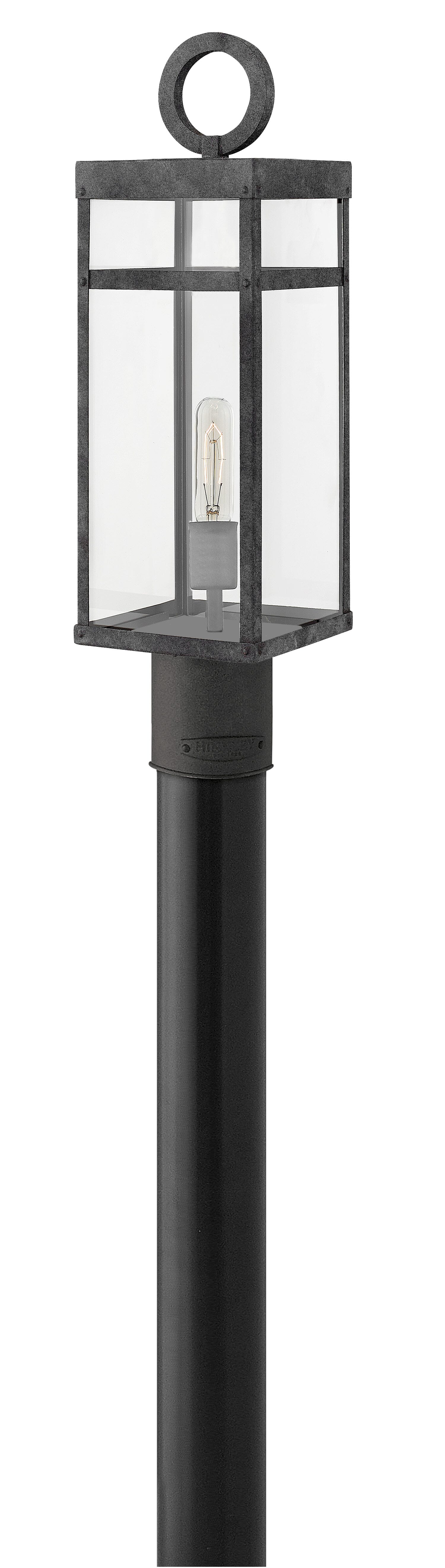 Hinkley Porter by Lisa McDennon Iron 1-Light Outdoor Post Lantern in Aged Zinc