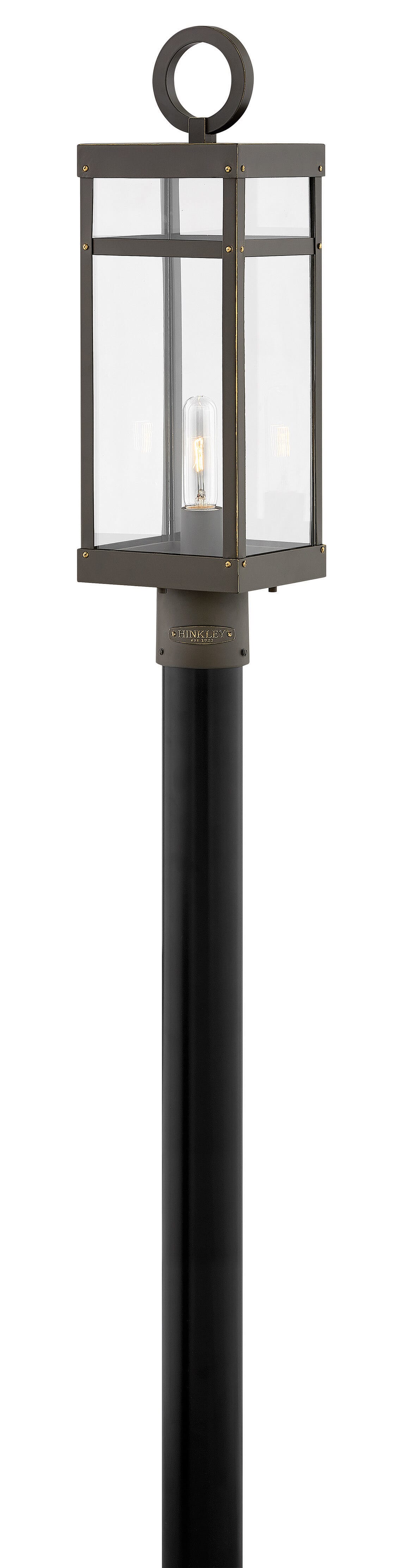 Hinkley Porter by Lisa McDennon Iron 1-Light Outdoor Post Lantern in Oil Rubbed Bronze