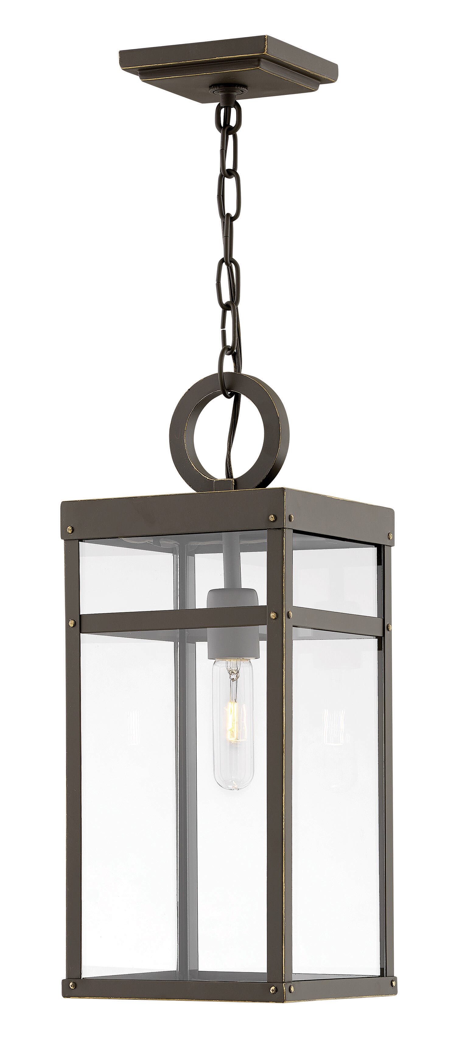 Hinkley Porter by Lisa McDennon Iron 1-Light Outdoor Hanging Lantern in Oil Rubbed Bronze