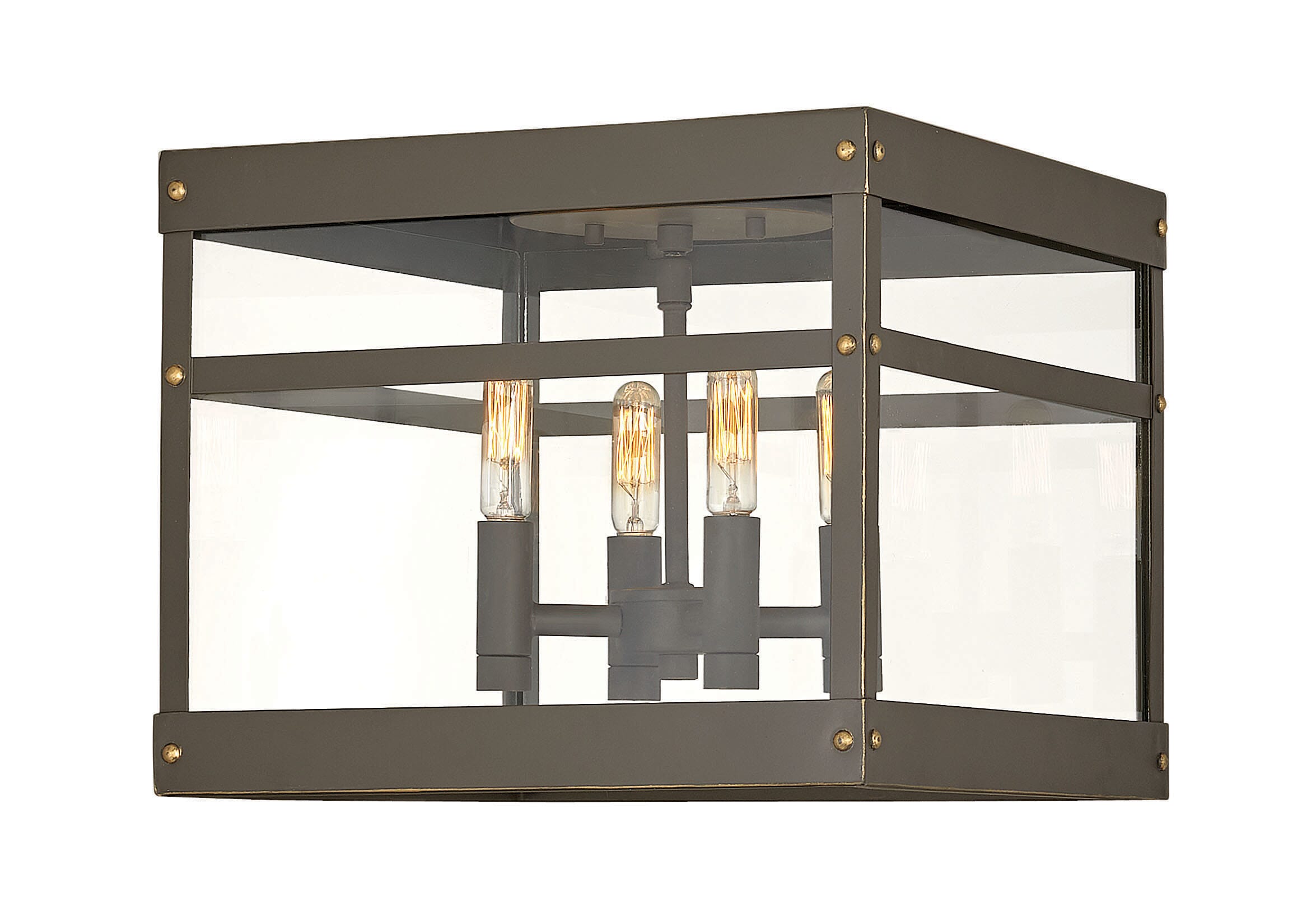 Hinkley Porter by Lisa McDennon 4-Light 12" Outdoor Ceiling Light in Oil Rubbed Bronze