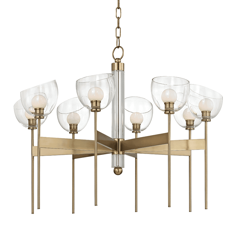 Hudson Valley Davis 8-Light Chandelier in Aged Brass