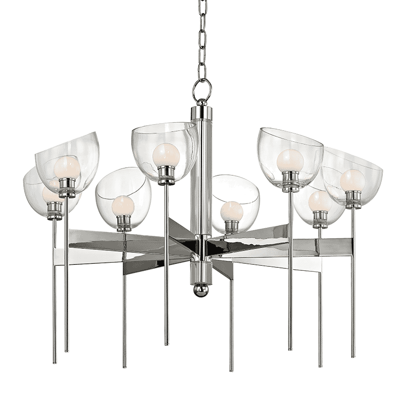 Hudson Valley Davis 8-Light Chandelier in Polished Nickel