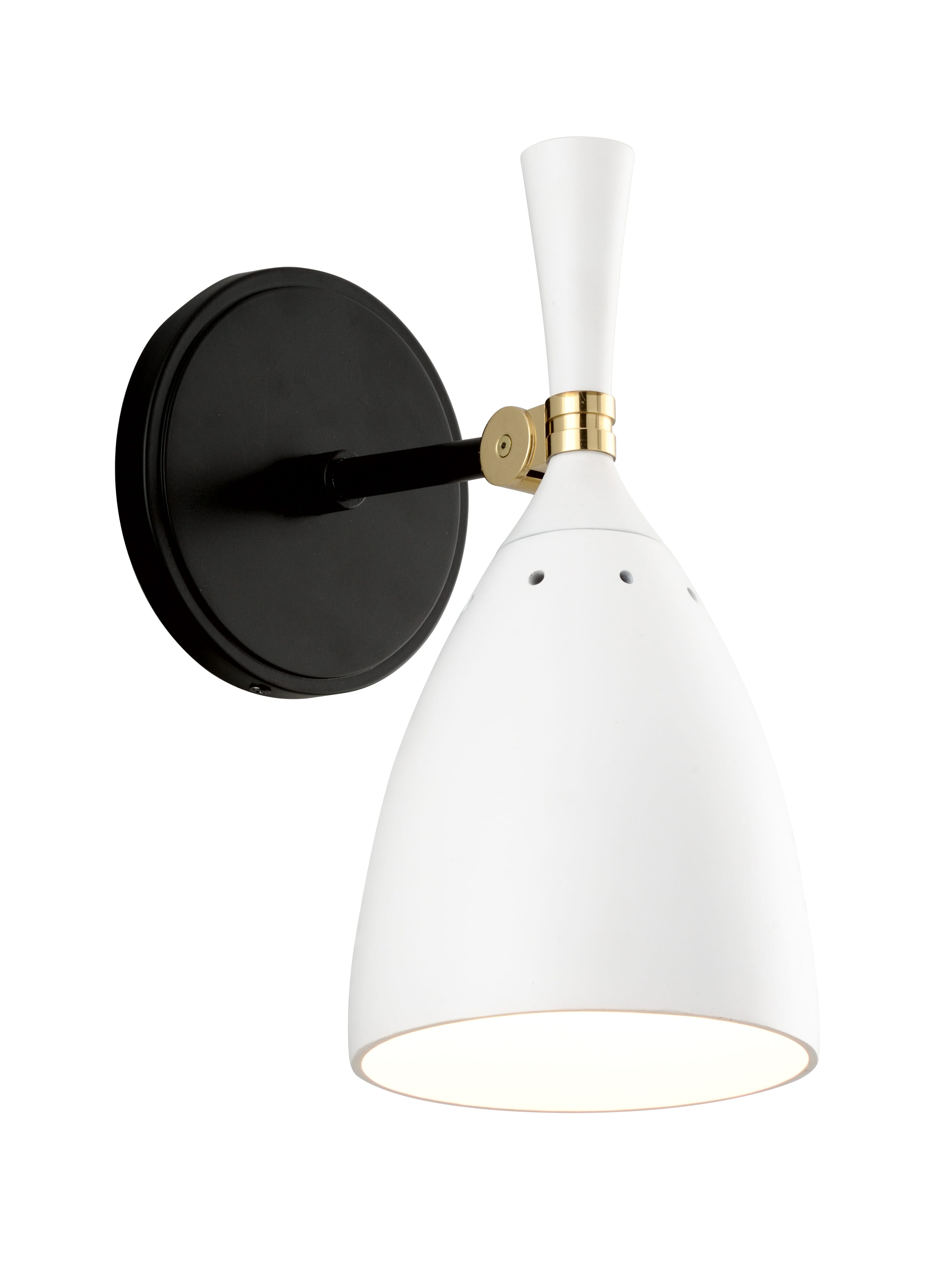 Corbett Utopia by Martyn Lawrence Bullard Wall Sconce in Black Brass Off White Shades